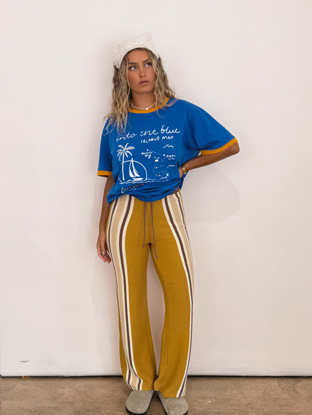 Ochre Stripe Knit Pant