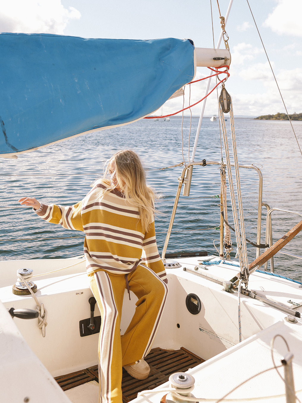 Ochre Stripe Knit Pant