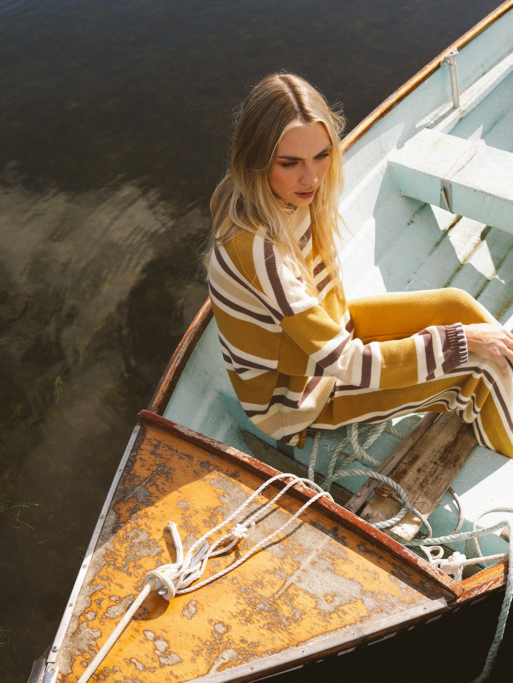 Ochre Stripe Knit Jumper