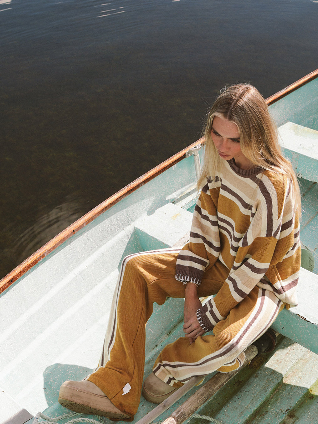 Ochre Stripe Knit Pant