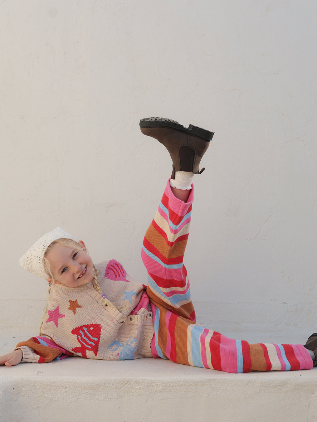 Coral Stripe Pants